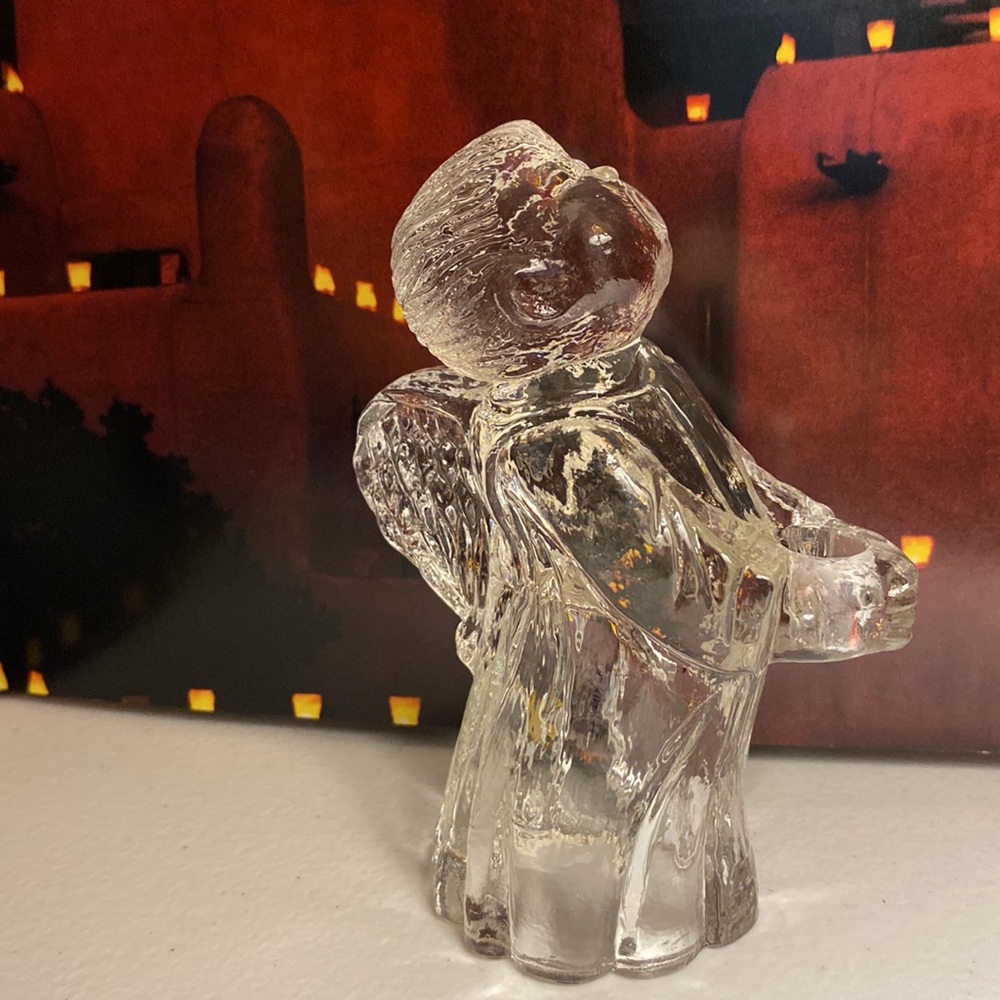 🎄🎄🎄 LE Smith Crystal Angel Candle Holder